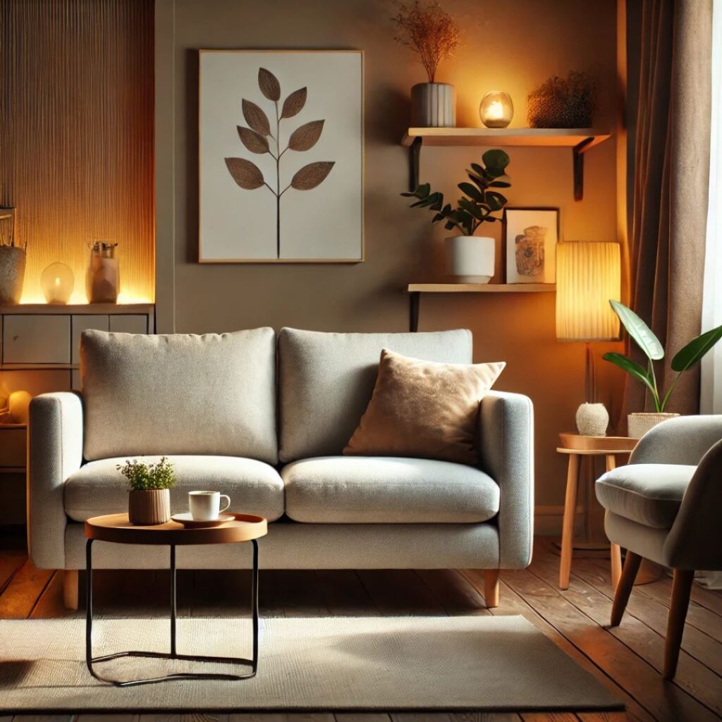 2-sits soffa i en modern och inbjudande miljö 2-sits soffa i en modern och inbjudande miljö.