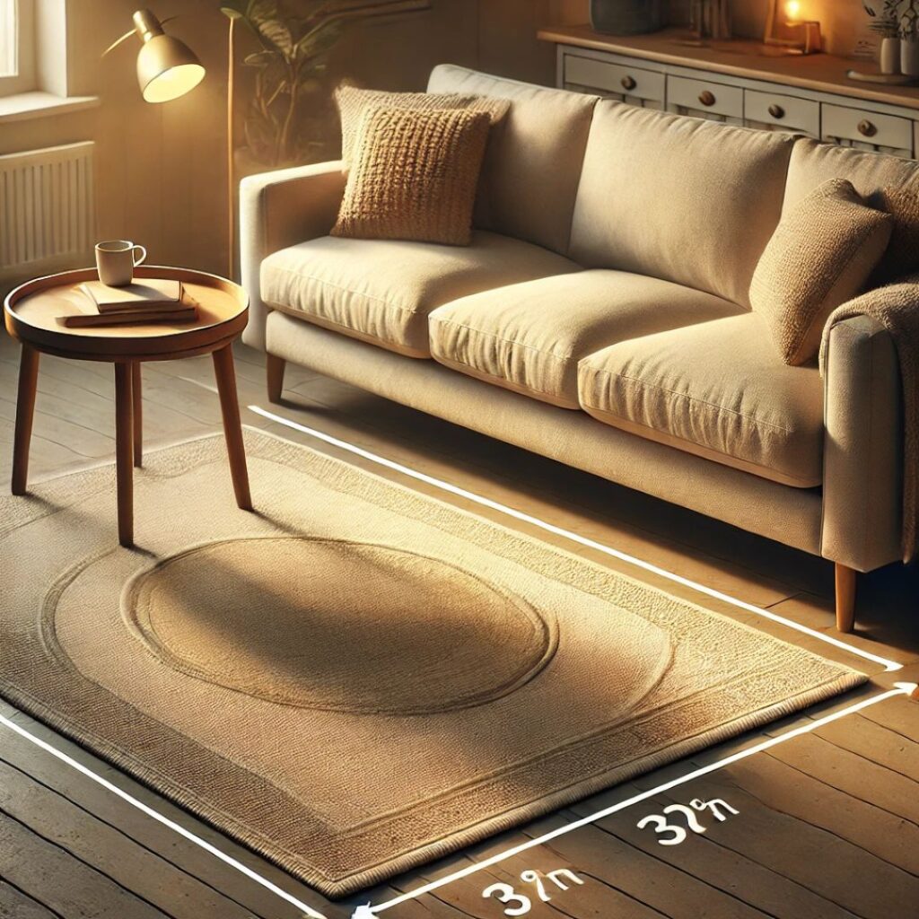 En välplacerad matta under soffa som skapar en helhet inom inredningen En välplacerad matta under soffa som skapar en helhet inom inredningen.
