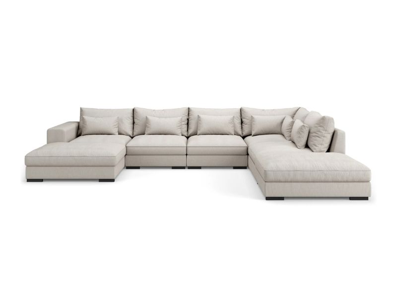 Dubai stor U‑modulsoffa med divan – beige stor U‑form